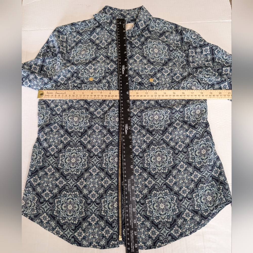 Michael Korsmedallion-print zip-up blouse PM. NWT - Picture 8 of 9